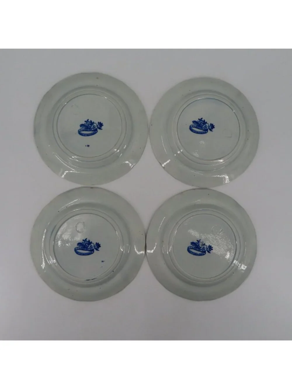 Cashiobury Hertfordshire 4 Plates 8.5in Enoch Wood Sons Blue Transferware Scene